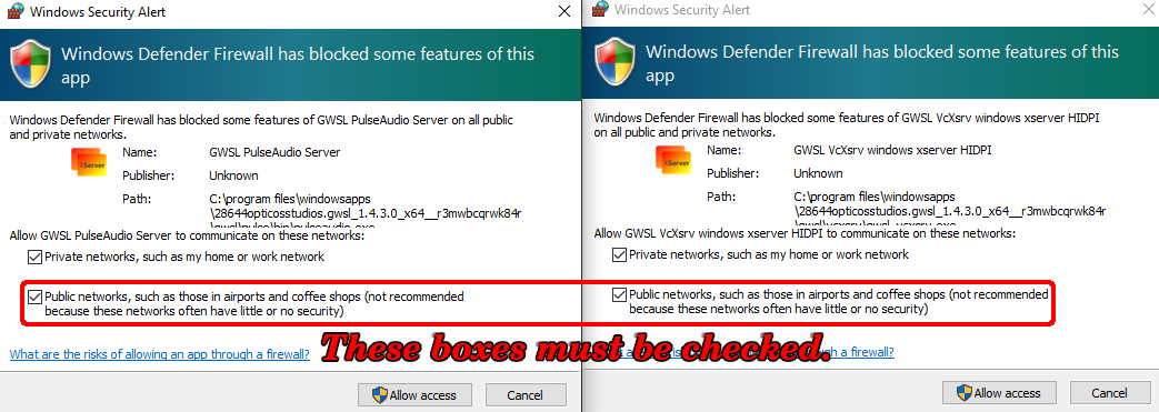 Windows Defender warning you about GWSL